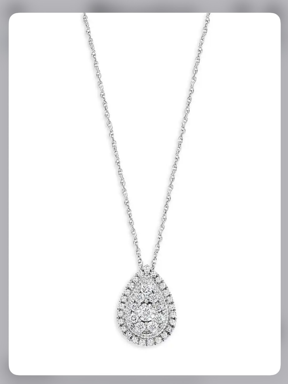 EFFY Sterling Silver & 0.47 TCW Diamond Pendant Necklace